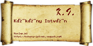 Kökény István névjegykártya